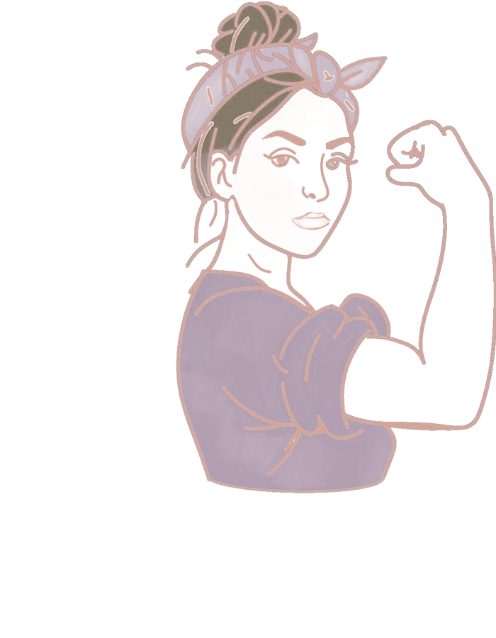 Illustration of an advocate flexing her arm